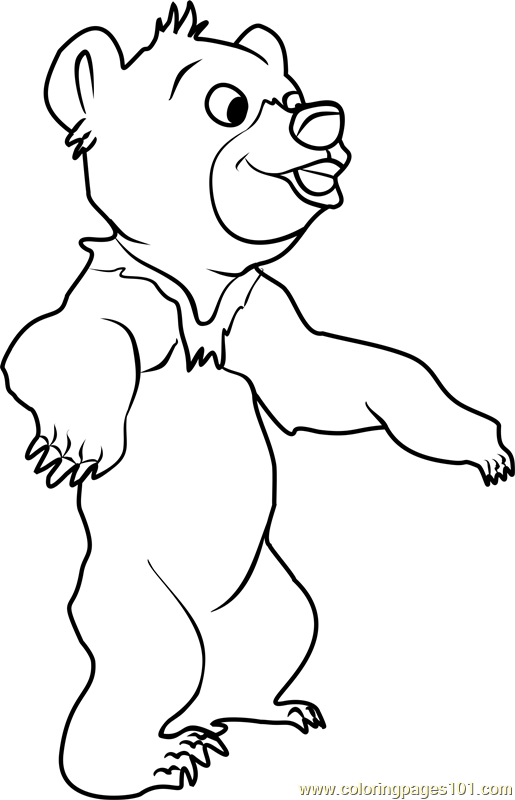 Koda Bear Coloring Page for Kids - Free Brother Bear Printable Coloring