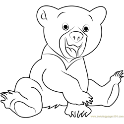 Bear Smiling Free Coloring Page for Kids