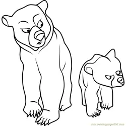 Brother Bear Walking Free Coloring Page for Kids