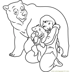Brother Bear having Love Free Coloring Page for Kids