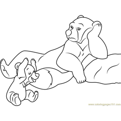 Male Lover Bear Free Coloring Page for Kids