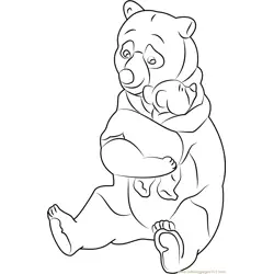 Old Lady Bear Free Coloring Page for Kids