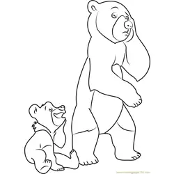 Sad Brother Bear Free Coloring Page for Kids
