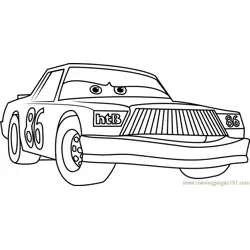 Chick Hicks from Cars 3 Free Coloring Page for Kids