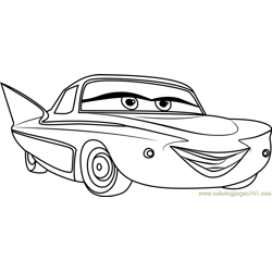 Flo from Cars 3 Free Coloring Page for Kids