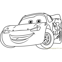 Lightning McQueen from Cars 3 Free Coloring Page for Kids