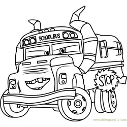 Miss Fritter from Cars 3 Free Coloring Page for Kids