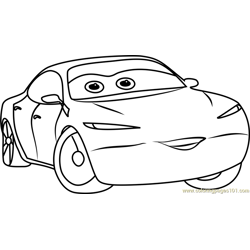 Natalie Certain from Cars 3 Free Coloring Page for Kids