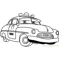 Sheriff from Cars 3 Free Coloring Page for Kids