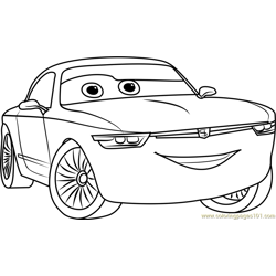 Sterling from Cars 3 Free Coloring Page for Kids