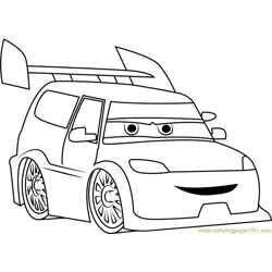 Angry Cars Free Coloring Page for Kids