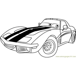 Cars Disney Free Coloring Page for Kids