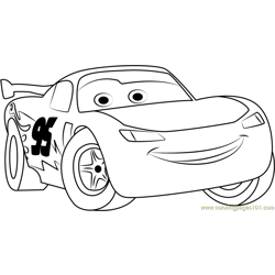 Cute Lightning Mcqueen Free Coloring Page for Kids