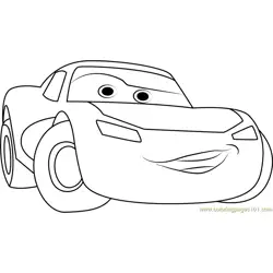 Disney Red Cars Lightning McQueen Free Coloring Page for Kids