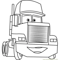 Mack Trailer Free Coloring Page for Kids