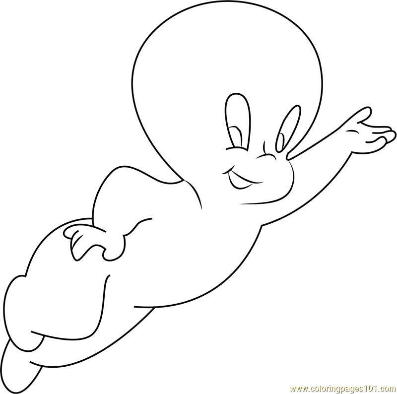 Casper Going Up Coloring Page for Kids - Free Casper Printable Coloring
