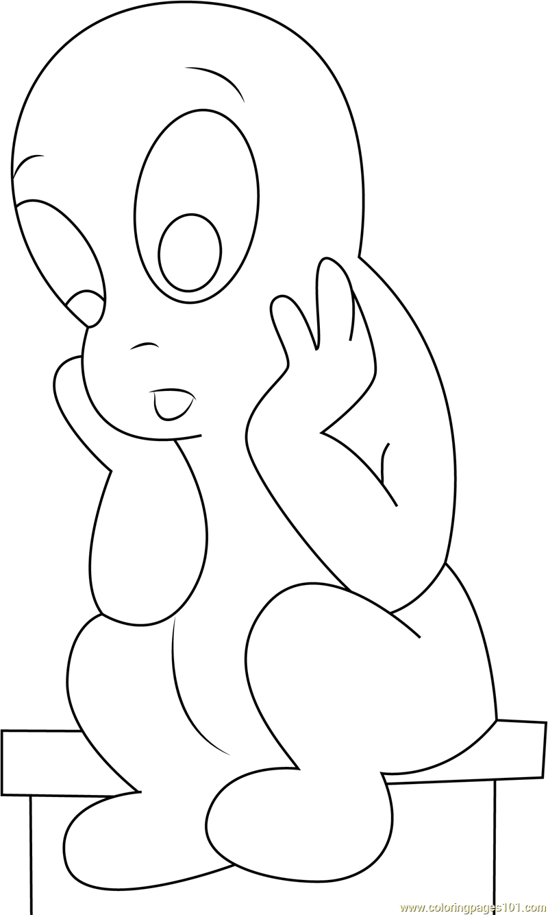 Nervous Casper Coloring Page for Kids - Free Casper Printable Coloring