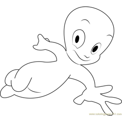 Casper Comic Book Character Free Coloring Page for Kids
