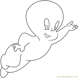 Casper Going Up Free Coloring Page for Kids