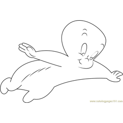 Casper See Down Free Coloring Page for Kids