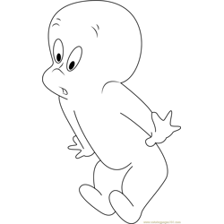Casper Sweet Ghost Free Coloring Page for Kids