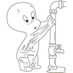 Casper Free Coloring Page for Kids