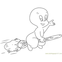 Casper the Friendly Ghost Free Coloring Page for Kids