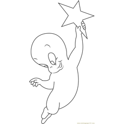 Casper with Star Free Coloring Page for Kids