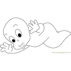 Happy Casper Free Coloring Page for Kids