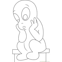 Nervous Casper Free Coloring Page for Kids