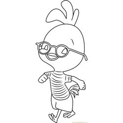 Chicken Little Walking Free Coloring Page for Kids