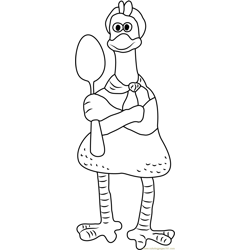 Ginger the Chicken Free Coloring Page for Kids