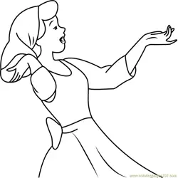 Cinderella Singing Free Coloring Page for Kids