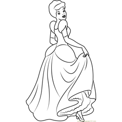 Cinderella at Disney Parks Free Coloring Page for Kids