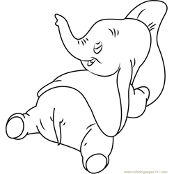 Dumbo by Walt Disney Free Coloring Page for Kids
