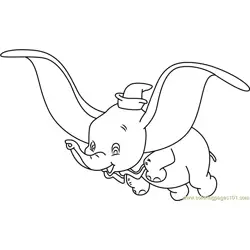 Dumbo Free Coloring Page for Kids
