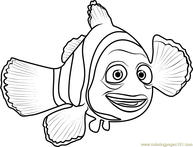 Marlin Coloring Page for Kids - Free Finding Dory Printable Coloring