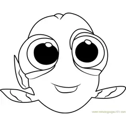 Baby Dory Free Coloring Page for Kids