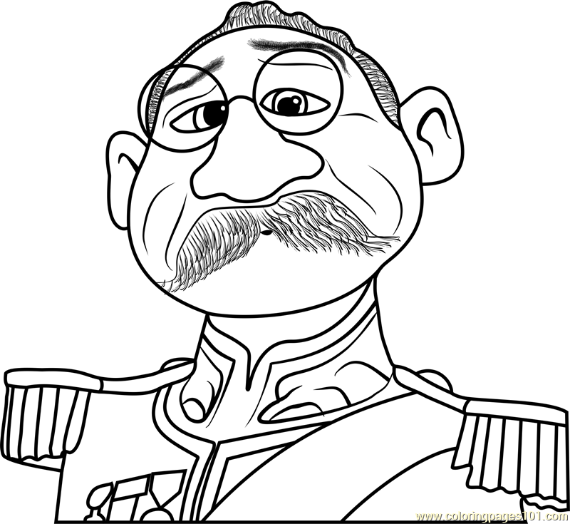 Duke of Weselton Coloring Page for Kids - Free Frozen Printable
