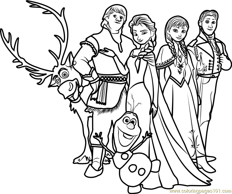 Download Frozen Family Coloring Page for Kids - Free Frozen Printable Coloring Pages Online for Kids ...