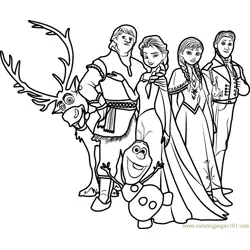 Frozen Family Free Coloring Page for Kids