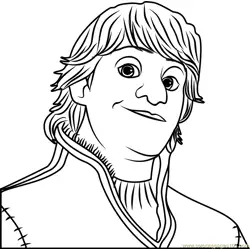 Kristoff face Free Coloring Page for Kids