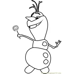 Olaf Dancing Free Coloring Page for Kids
