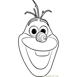 Olaf Face Free Coloring Page for Kids