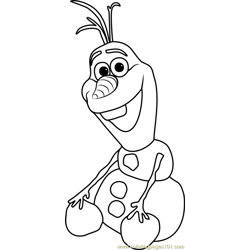 Olaf Snowman Free Coloring Page for Kids