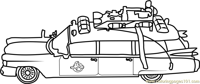 Ghostbusters Car Coloring Page for Kids - Free Ghostbusters Printable