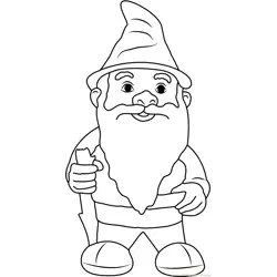 Garden Gnome with Fluffy Beard Free Coloring Page for Kids