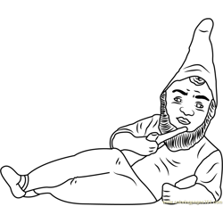 German Garden Gnome Free Coloring Page for Kids