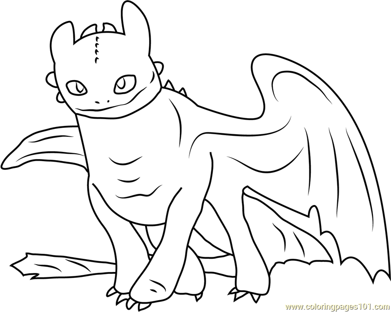 Toothless Coloring Page for Kids - Free How to Train Your ...