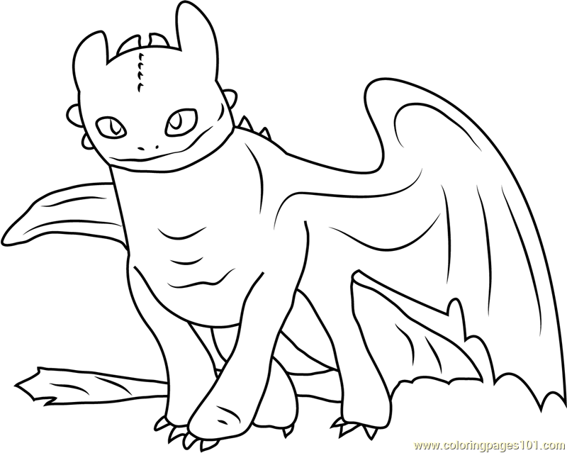 Toothless Coloring Page For Kids Free How To Train Your Dragon Printable Coloring Pages Online For Kids Coloringpages101 Com Coloring Pages For Kids